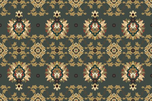 Ikat tribal Indian seamless pattern. Ethnic Aztec fabric carpet mandala ornament native boho chevron textile.Geometric African American oriental traditional illustrations. Embroidery style.