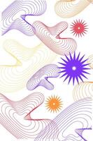 Sun and spectrum wave line in many colors and transparent background vector