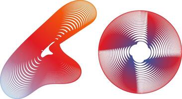 Set of gradient spectrum wave line and interpolate circle vector