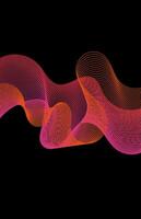 dinámica ola punto partículas degradado color en negro antecedentes vector