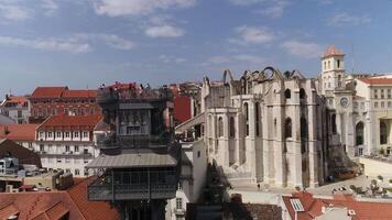 Aerial View Historic City Center of Lisbon, Portugal video