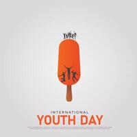 International youth day, Creative Ads, 3D illustrations vector