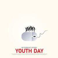 internacional juventud día, creativo anuncios, 3d ilustraciones vector