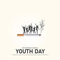 internacional juventud día, creativo anuncios, 3d ilustraciones vector