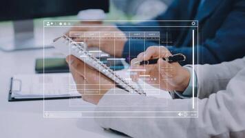 Project manager working with Gantt chart schedule to plan tasks and deliverables. Scheduling activities with a planning software, Corporate strategy for finance, operations, sales, marketing. video