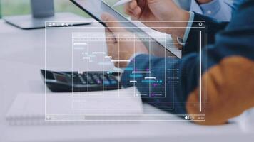 Project manager working with Gantt chart schedule to plan tasks and deliverables. Scheduling activities with a planning software, Corporate strategy for finance, operations, sales, marketing. video