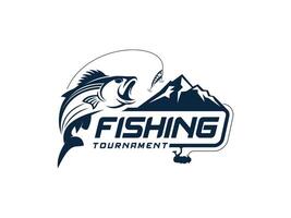 fishing tournament logo design vector