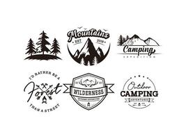 Mountain outdoor adventure camping logo vector