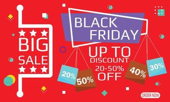 Black Friday Discount Banner Design. vector