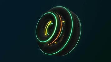 resumen antecedentes con giratorio y transformando 3d toro con resplandor efecto , vj lazo , 4k , 60 60 fps video