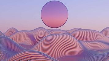 een Purper en roze abstract landschap met golven video
