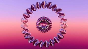 a circular shape made of purple and pink flowers video