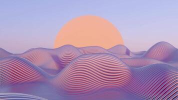 a pink and purple landscape with waves video