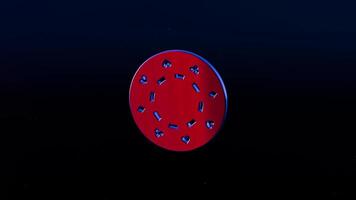 a red and blue disc with a blue center video