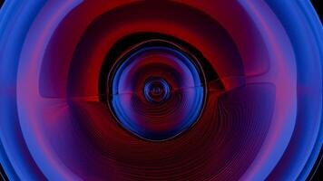 een rood en blauw abstract beeld van een circulaire voorwerp video