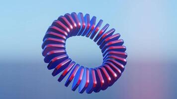 ein Blau und rot Spiral- Ring auf ein Blau Hintergrund video