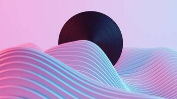 an abstract image of a vinyl record on top of a wave video