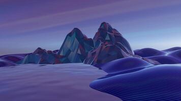 a 3d rendering of a mountain with waves in the background video