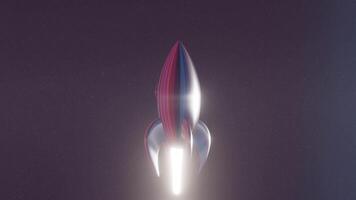 ein Rakete ist fliegend durch das Luft mit ein hell Licht video