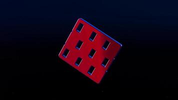une rouge carré avec bleu carrés sur il video