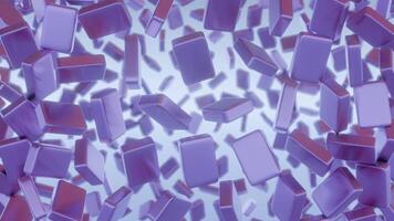 une bouquet de violet cubes flottant dans le air video