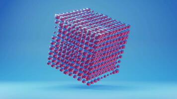 une 3d le rendu de une cube avec rouge et bleu carrés video