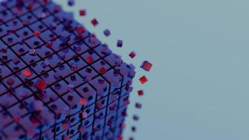 a 3d rendering of a cube with red and blue squares video