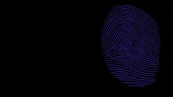 a finger print is shown on a black background video