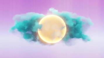 an animated image of a sun with clouds video