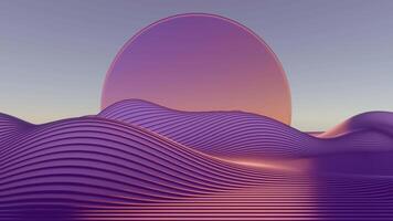 a purple and orange sunset over a wave video