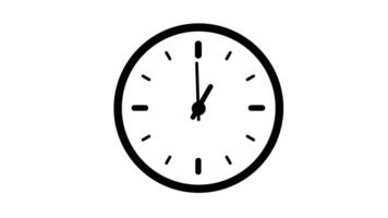 Animation of Clock Icon for time display Black White background video