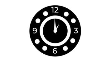 Animation of Clock Icon for time display Black White background video