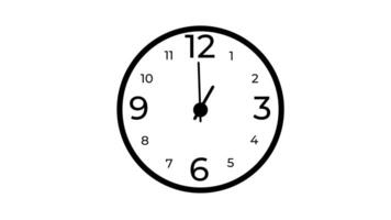 Animation of Clock Icon for time display Black White background video