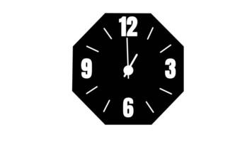 Animation of Clock Icon for time display Black White background video