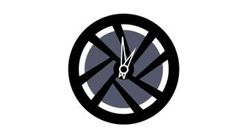 Animation of Clock Icon for time display Black White background video