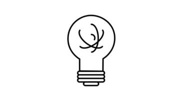 Animation Idea Icon Lightbulb monochrome suitable for Business Content video