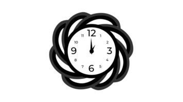 Animation of Clock Icon for time display Black White background video