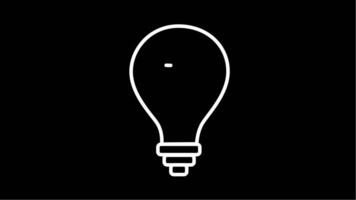 animation idée icône ampoule monochrome adapté pour affaires contenu video