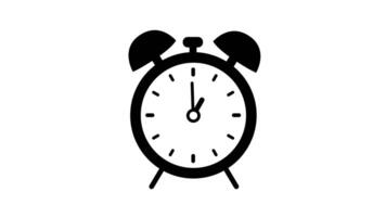 Animation of Clock Icon for time display Black White background video