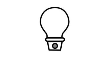 animatie idee icoon gloeilamp monochroom geschikt voor bedrijf inhoud video