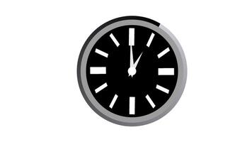 Animation of Clock Icon for time display Black White background video