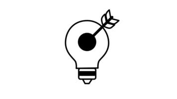 Animation Idea Icon Lightbulb monochrome suitable for Business Content video