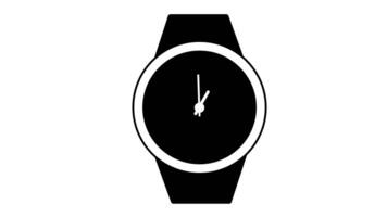 animatie van klok icoon voor tijd Scherm zwart wit achtergrond video