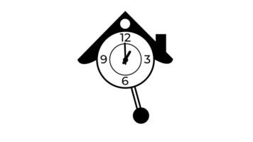 Animation of Clock Icon for time display Black White background video