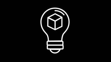 Animation Idea Icon Lightbulb monochrome suitable for Business Content video