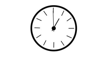 Animation of Clock Icon for time display Black White background video