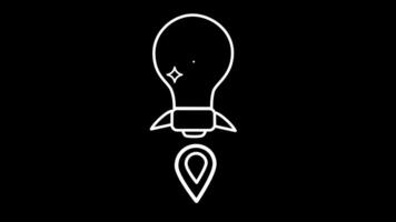 Animation Idea Icon Lightbulb monochrome suitable for Business Content video