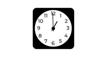 Animation of Clock Icon for time display Black White background video