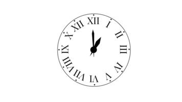 Animation of Clock Icon for time display Black White background video