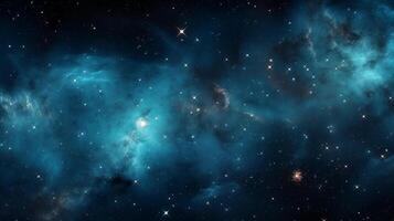 Ethereal clouds and stardust in a purple sky background with celestial glow photo